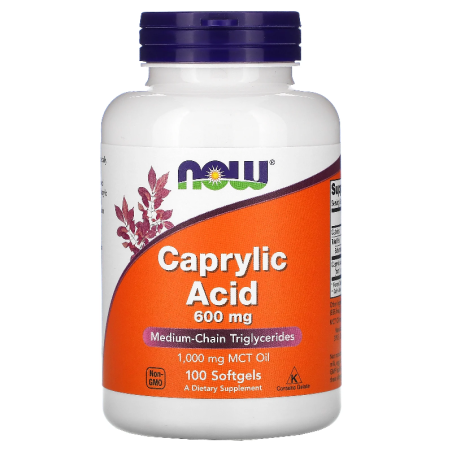 NOW Foods Caprylic Acid 600mg - Wsparcie Trawienia i Odporności