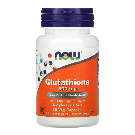 NOW Foods Glutation 500mg 30vkaps - Detox i Antyoksydanty