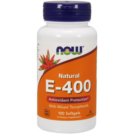 NOW Foods Natural E-400 100 Softgels - Witamina E dla zdrowia i młodości