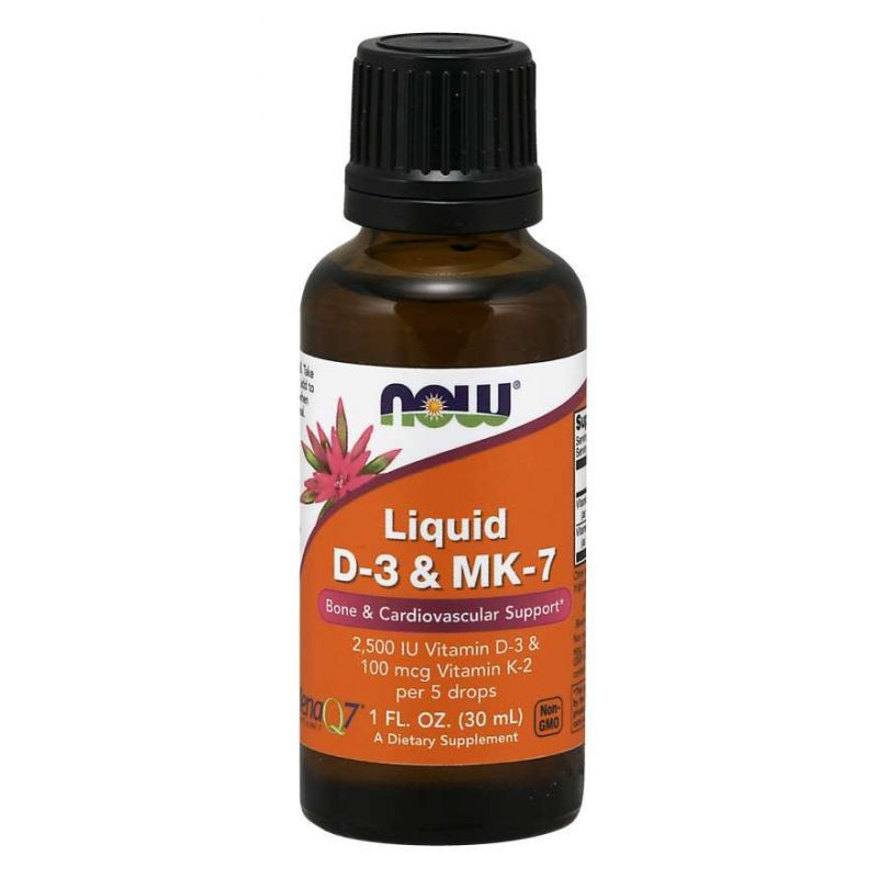Now Foods Liquid D3 + K2 MK7 30ml - Witamina D i K w kroplach