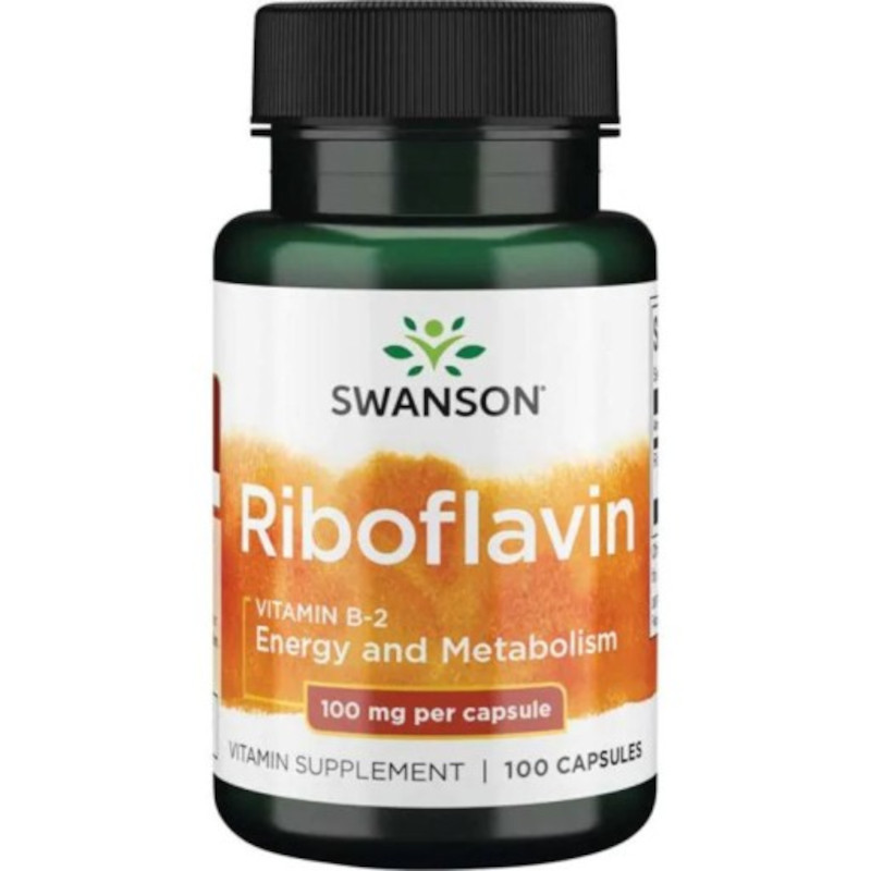 Swanson Riboflavin Vitamin B2 100mg 100 kaps - Witamina B2 dla energii i zdrowia
