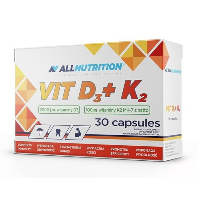 Allnutrition Vit D3+K2 30kaps - Wzmocnienie Kości i Odporności