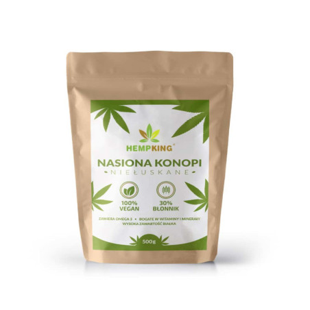 HempKing Nasiona Konopi 500g - Zdrowa Żywność Konopna
