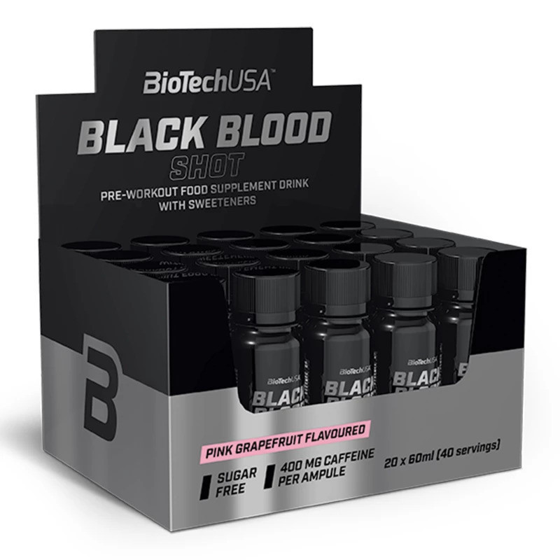 BioTechUSA Black Blood Shot Różowy Grejpfrut - Przedtreningówka w Shotach
