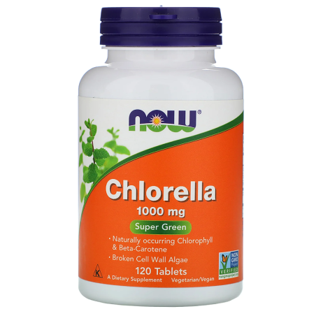 NOW Foods Chlorella 1000mg 120 tabletek - Detox, Oczyszczanie, Superfood