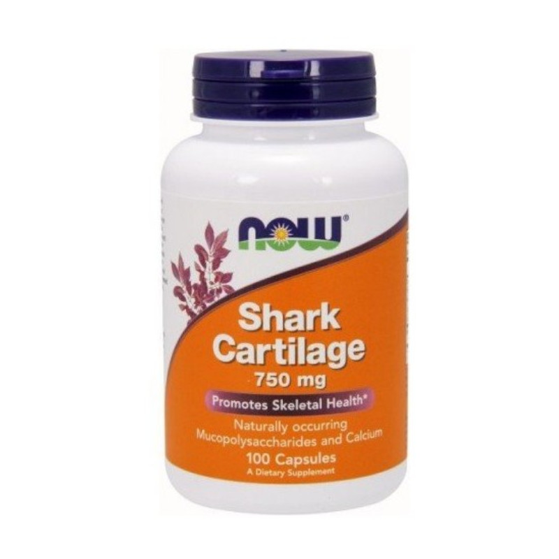 NOW Foods Shark Cartilage 750mg 100 kaps - Regeneracja Stawów