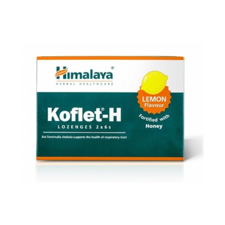 Himalaya Koflet H Cytrynowy 12tab - na ból gardła i kaszel