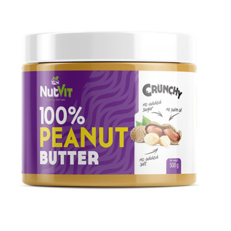 NutVit Masło Arachidowe 100% Smooth 500g | Zdrowa Żywność