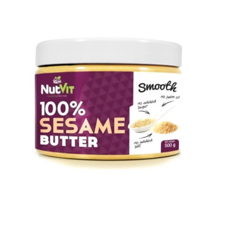 NutVit Masło Sezamowe 100% Smooth 500g | Zdrowe Masło Orzechowe