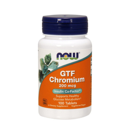 Minerały Now Foods GTF Chromium 200 mcg 100tab