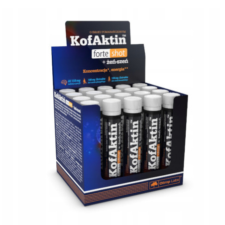 Suplement energetyczny OLIMP KofAktin forte shot + żeń-szeń