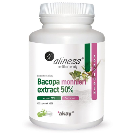 Aliness Bacopa Monnieri Extract 500mg 100kaps - Pamięć i Koncentracja