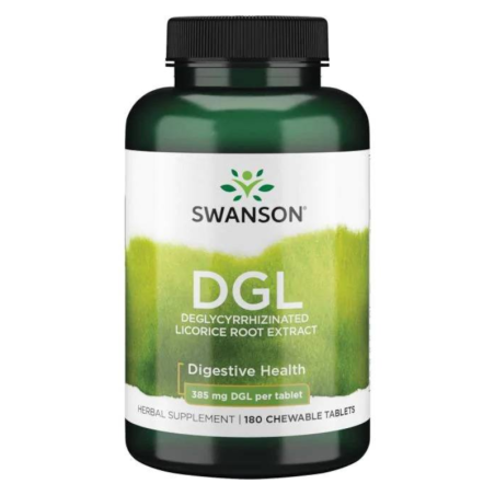 Swanson DGL Lukrecja 385mg 180 Żelek - Wsparcie Trawienia
