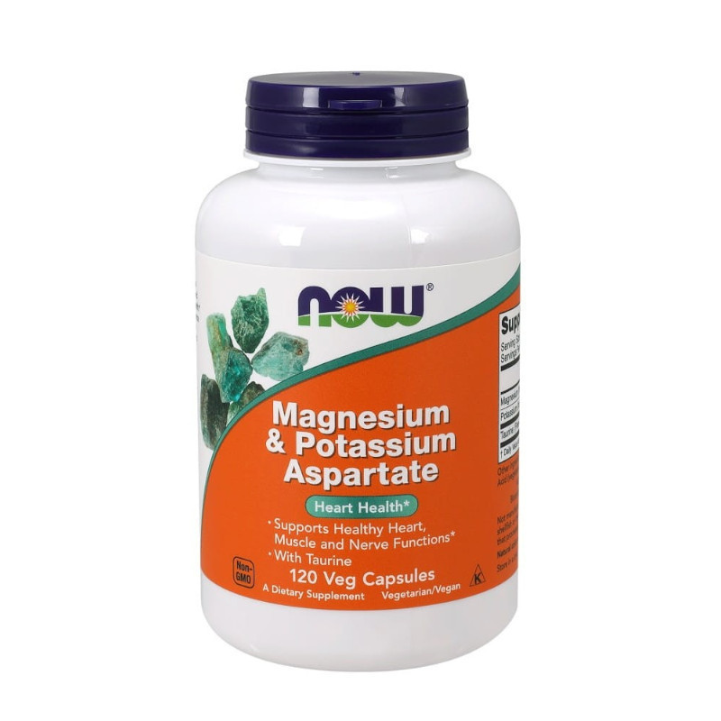 Minerały Now Foods Magnesium & Potassium Aspartate with Taurine 120vkaps