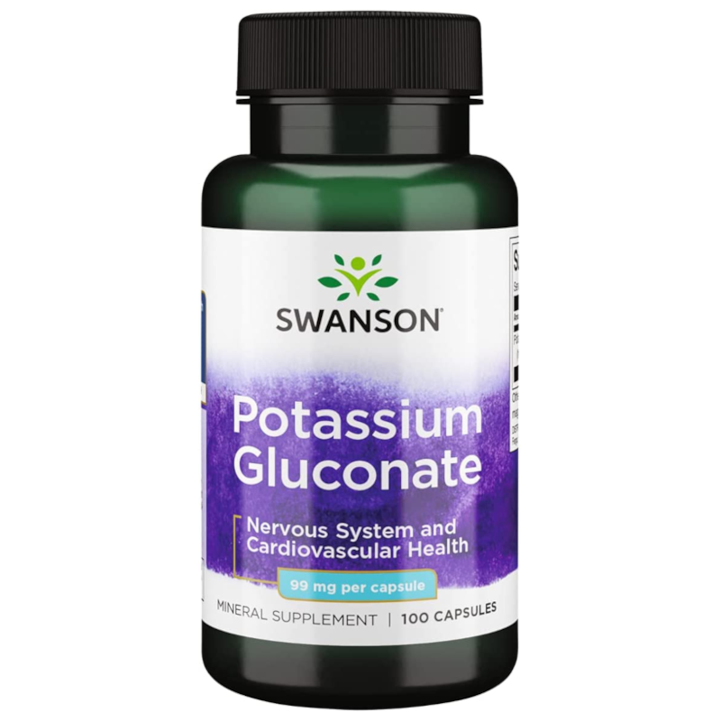 Swanson Potassium Gluconate 99mg 100 kaps - Potas w kapsułkach