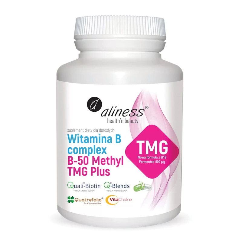 Aliness Witamina B Complex B-50 METHYL TMG 100 kaps - Kompleks Witamin B