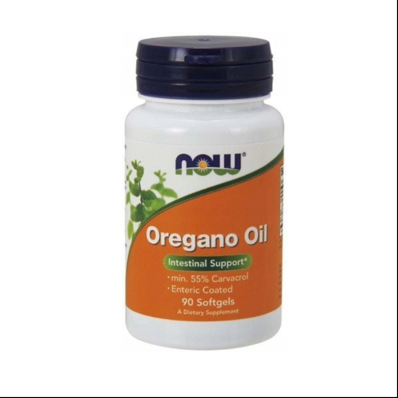 Wsparcie mózgu Now Oregano Oil Enteric 90kaps