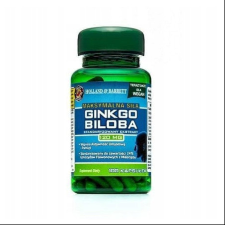 Suplement Prozdrowotny Holland & Barrett Max Ginkgo Biloba 100kaps