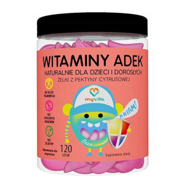 MyVita ADEK Żelki 120 szt. - Kompleks witamin A, D, E, K