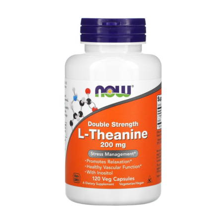 NOW Foods L-Theanine with Inositol 200mg 120vkaps - Pamięć i Koncentracja