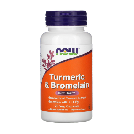 NOW Foods Turmeric & Bromelain - Wsparcie Stawów i Odporności