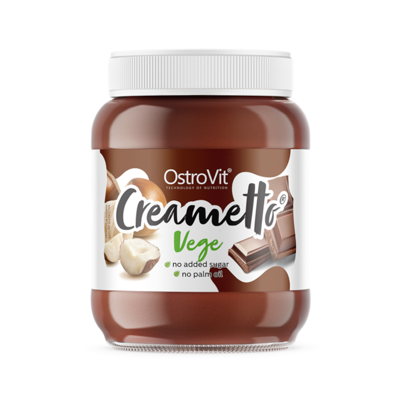 OstroVit Creametto Vege Czekoladowo-Orzechowy 350g - Wegański Krem Bez Cukru