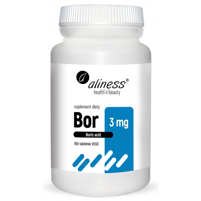 Aliness Bor 3mg - 100 tabletek | Wsparcie dla kości, stawów i hormonów