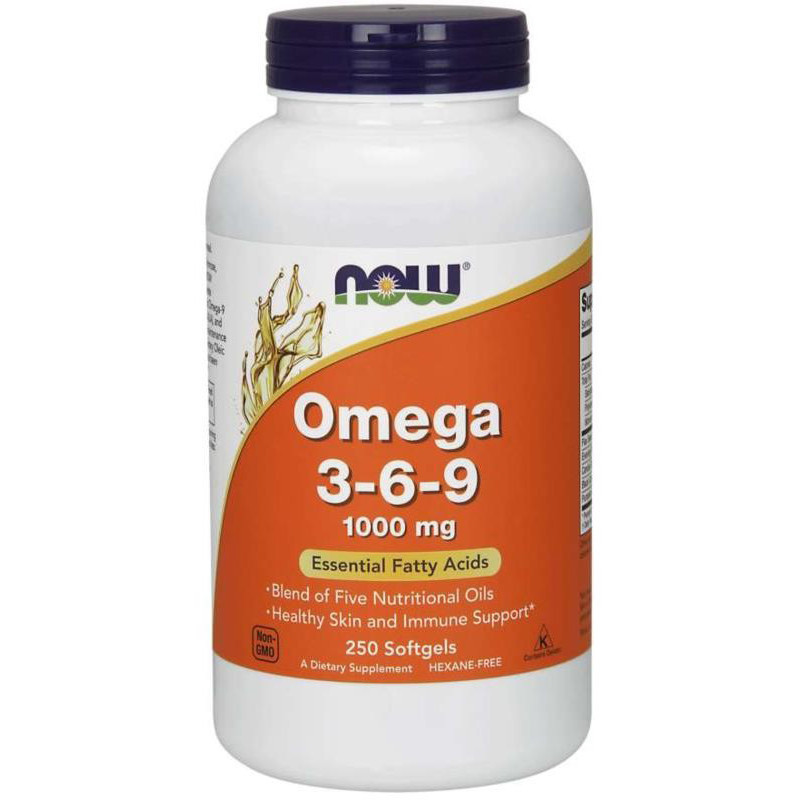 NOW Foods Omega 3-6-9 1000mg 250 softgels - Zdrowe Kwasy Tłuszczowe