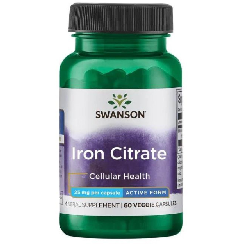 Swanson Iron Citrate 25mg - Żelazo w kapsułkach | Biotechsklep.pl