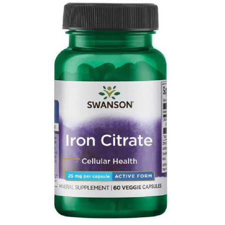 Swanson Iron Citrate 25mg - Żelazo w kapsułkach | Biotechsklep.pl