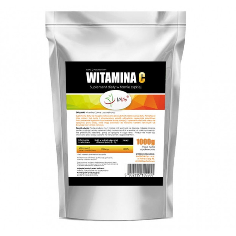 Vivio Witamina C Kwas L-Askorbinowy 1000g - Wsparcie Odporności