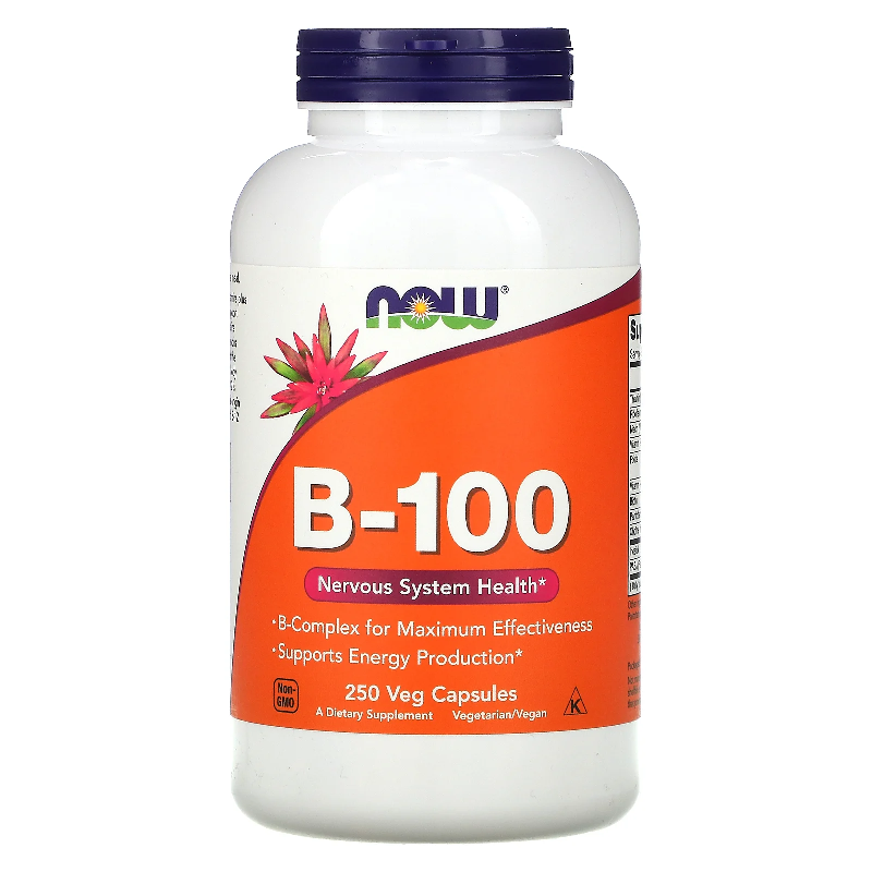 NOW Foods B-100 250vkaps - Kompleks witamin z grupy B