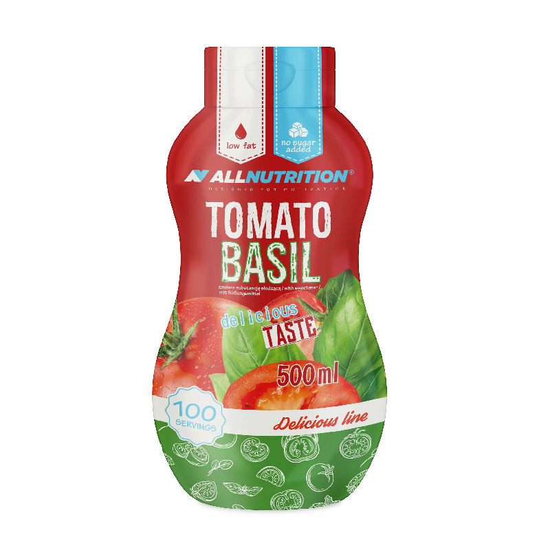 ALLNUTRITION Sos Pomidorowo-Bazyliowy 0 kcal 500ml - Dietetyczny Sos