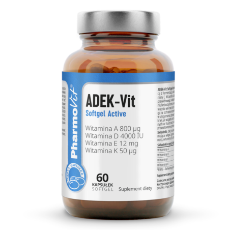 Pharmovit ADEK-Vit Softgel Active - Witaminy A, D, E, K - 60 kaps