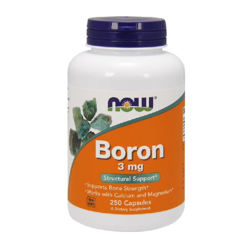 NOW Foods Boron 3mg 250 kaps - Bor na pamięć i koncentrację