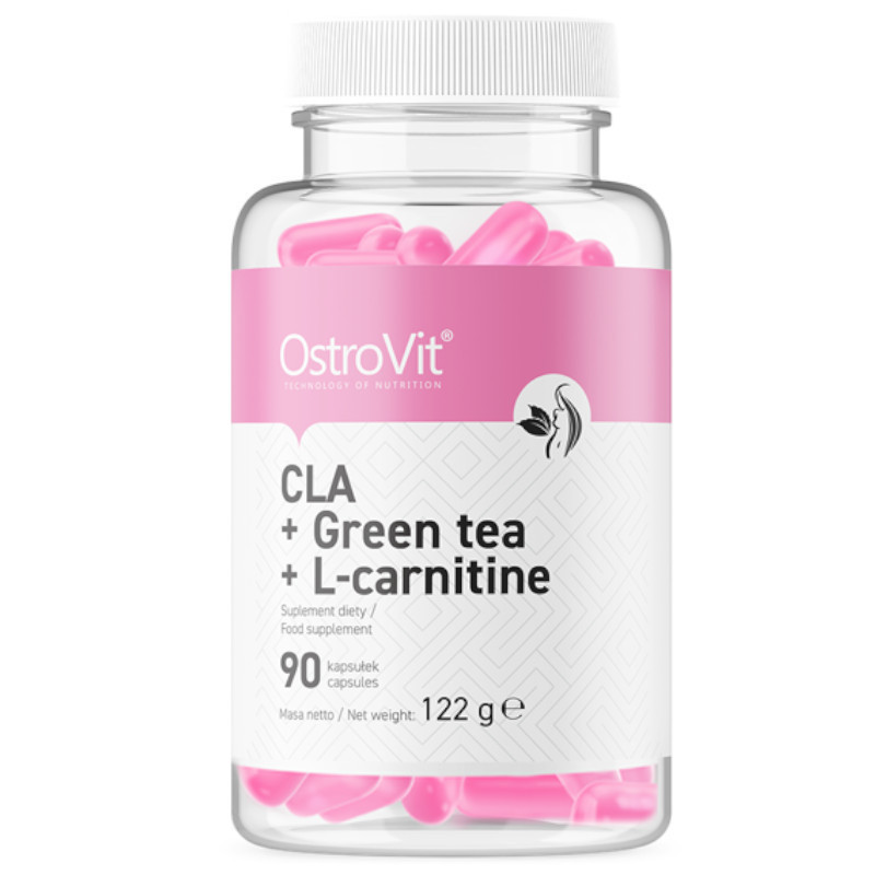 OstroVit CLA + Zielona Herbata + L-Karnityna 90 kaps - Spalacz Tłuszczu