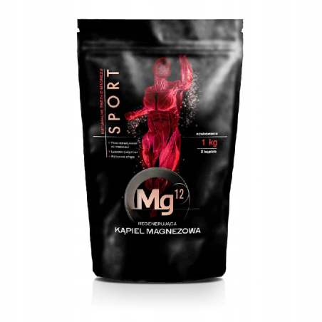 Mg12 Sport Płatki Magnezowe 1000g - Magnez na skurcze i stres