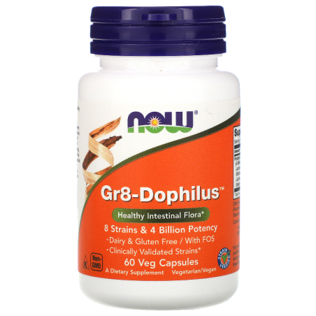 NOW Foods Gr8-Dophilus Probiotyk - Wsparcie Jelit 60vkaps