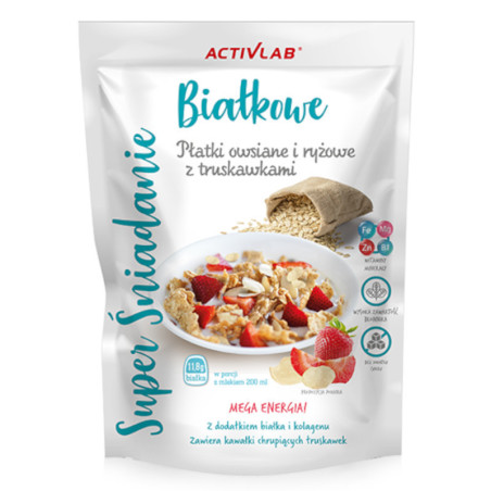 Activlab Płatki Owsiane i Ryżowe z Truskawkami 300g - Zdrowe Śniadanie