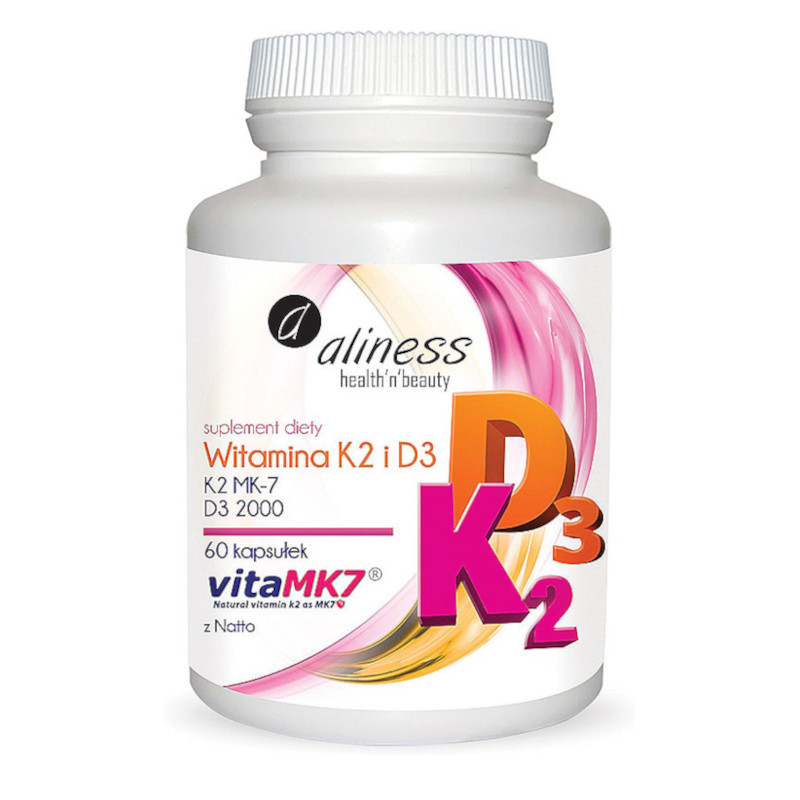Aliness K2+D3 60 kaps - Witamina K2 i D3 dla zdrowych kości