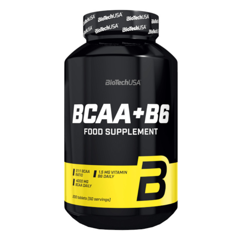 BioTechUSA BCAA+B6 200tab - Aminokwasy BCAA na Regenerację i Budowę Mięśni