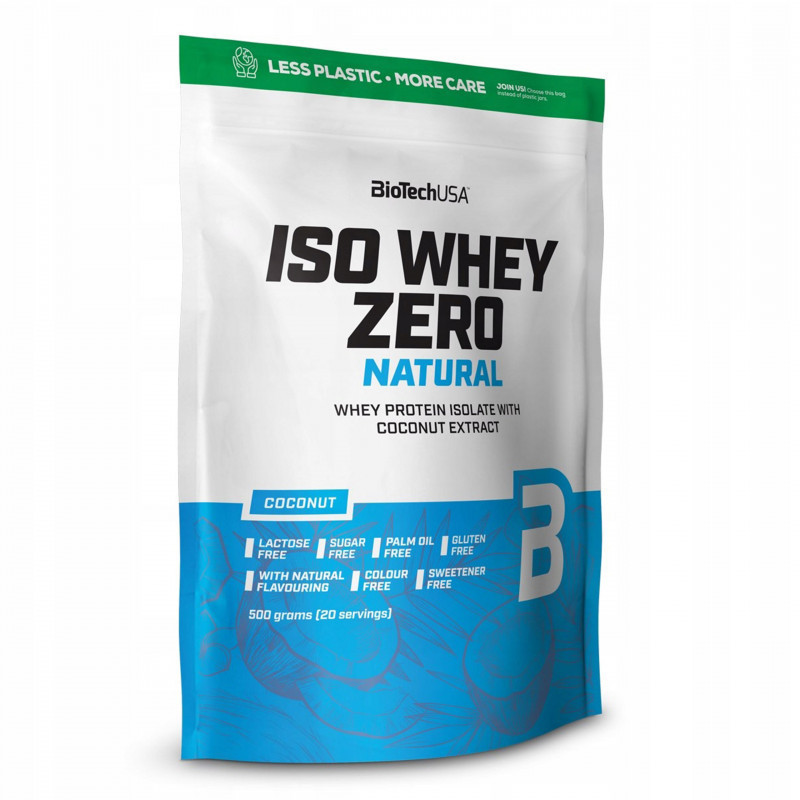 BioTechUSA Iso Whey Zero Natural Kokos 500g - Izolat Białka WPI