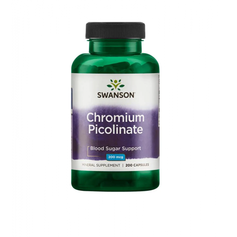 Swanson Chromium Picolinate 200mcg 200 kaps - Chrom na apetyt i cukier