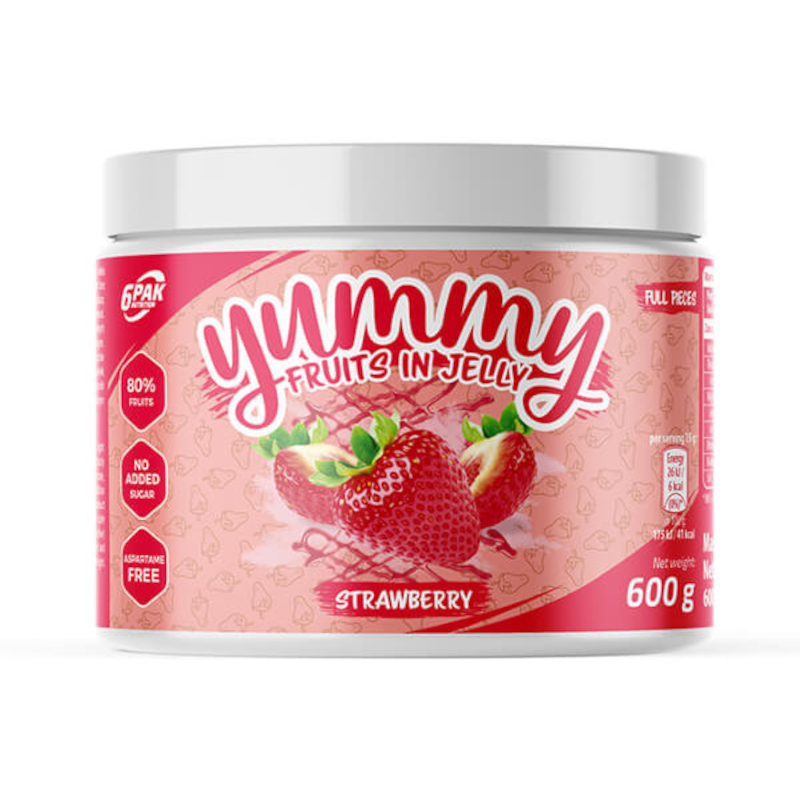 6PAK Fruits In Jelly Truskawkowy 600g - Frużelina Bez Cukru