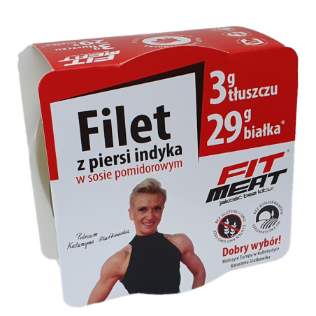 FIT MEAT Filet z Indyka w Sosie Pomidorowym 190g - Gotowe danie proteinowe