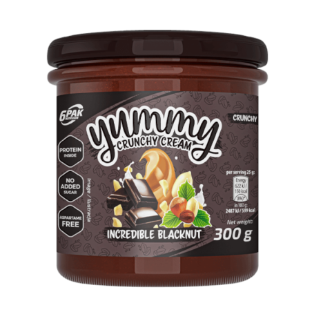6PAK Yummy Crunchy Cream Czekoladowo-Orzechowy 300g - Dietetyczny Krem do Smarowania