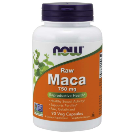 NOW Foods Maca 6:1 750mg 90vkaps - Witalność i Energia