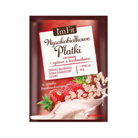 Activlab Płatki Owsiane i Ryżowe z Truskawkami 50g - Szybkie i Zdrowe Śniadanie