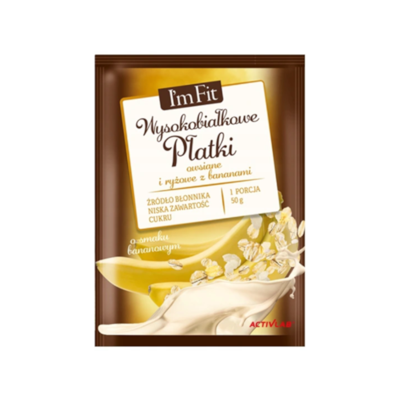 Activlab Płatki Owsiane i Ryżowe z Bananami 50g | Zdrowe Śniadanie