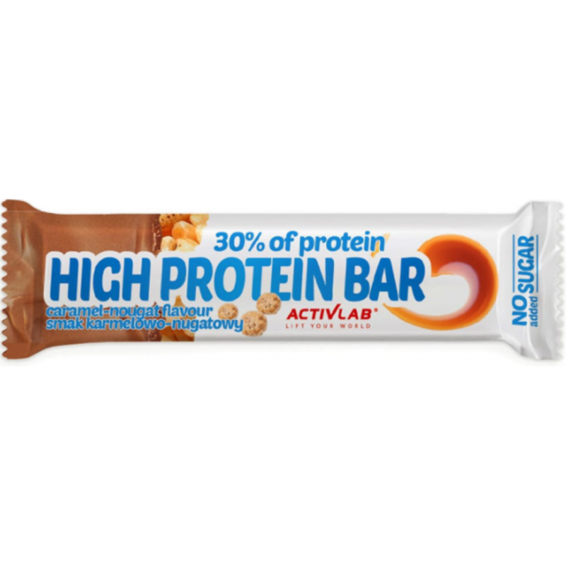 Activlab High Protein Bar Karmel-Nugat 49g - Wysokobiałkowy Baton